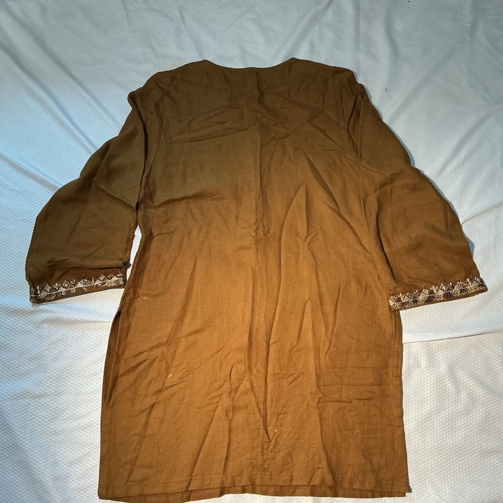 Embroidered Brown Tunic Top 1made in Pakistan - Picture 6 of 7